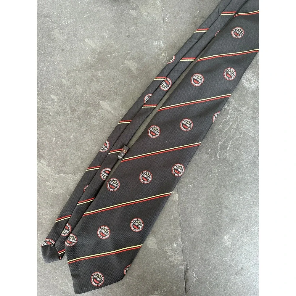 Vintage Guinness Tootal Beer Logo necktie black polyester novelty short
